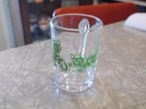 Vintage Glass Miniature Stein / Tankard with Kittens - Picture 1 of 7