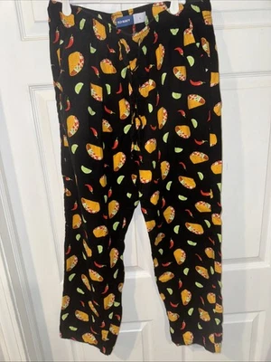 Old Navy Flannel Sleep Lounge Pants Men's L Taco Design Elastic Waist Pockets  - Image 1 of 3