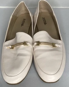 Just Fab Aleeza Loafers Size 11 Shoes Slip On Ivory - Picture 1 of 6