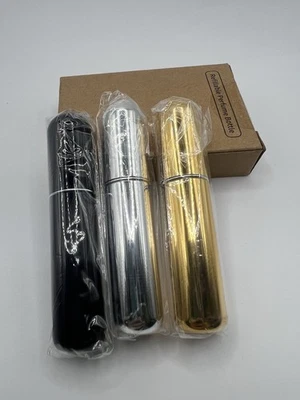 3 botellas de spray recargables de perfume/colonia de 2 oz dorado/plateado/negro Foto 1 de 4