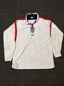 REVERSIBLE ENGLAND 2003 2005 HOME SHIRT TRIKOT LANGARM UMBRO Gr. L - Bild 1 von 8