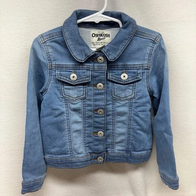 Oshkosh Bgosh Denim Jacket Toddler Girls Blue Jean Trucker Style 4T - Image 1 of 4