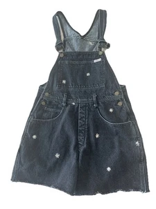 VINTAGE Guess Shortalls donna taglia 4 denim salopette pantaloncini made in USA - Foto 1 di 10