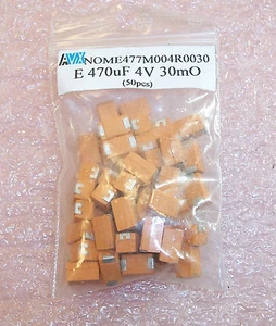 Menge (50) 470uf 4V "E" Gehäuse SMD ULTRA LOW ESR NIOBOXID NOME477M004R0030 AVX - Bild 1 von 1