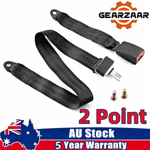 2 Point Universal Retractable Seat Belt Lap Sash Strap Buckle Kit For Mazda AUS - Picture 1 of 16