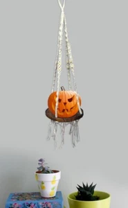 Macrame Wall Hanging | Woven Boho Chic Wall | Handmade Woven | Halloween Pumpkin - Picture 1 of 5