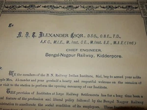 CERTIFICATE 1928 Bengal Nagpur Railway Sini Station  Seraikella-Kharsawan  INDIA - Picture 1 of 11