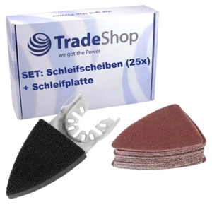 26-tlg. Set Schleifpapier 50x50x35mm Schleifplatte für Dewalt Einhell Worx Skil - Bild 1 von 5