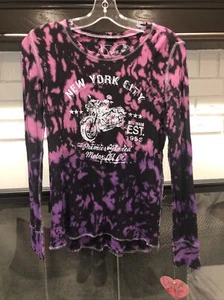 NWT Dirttee Hollywood Tie Dye Thermal Long Sleeve Soft Shirt.  Girls Size 14. - Picture 1 of 6