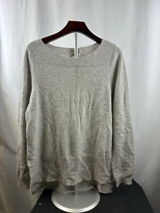 Nanette Lepore Women’s Long Sleeve 2-Ply Gray Pullover 100% Cashmere Size XL - Picture 1 of 3
