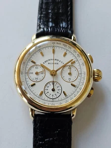 EBERHARD-REPLICA-REF. 36008-ARGENTO VERMEIL 0,925-CRONO-LEMANIA 1873-BOX-FIBBIA - Foto 1 di 24