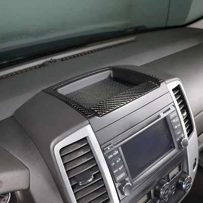 Pegatina de fibra de carbono para tablero de instrumentos panel central para Nissan Frontier 2009-2017 Foto 1 de 4