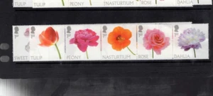 GB 2023 FLOWERS FULL SET OF 10 (FIRST TO FEATURE KING CHARLES III SILOUETTE) MNH - Picture 1 of 1
