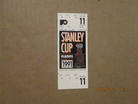 NHL Philadelphia Flyers Vintage 1991 Stanley Cup Playoffs Home Game 11 Ticket Cover
