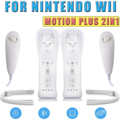 1-2x Für Original Nintendo Wii Controller, Remote Nunchuck Motion Plus Wii/Wii U - Bild 1 von 4