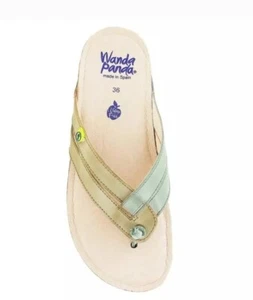WANDA PANDA Combination Leather Slip-on Thong Sandals Sz 10US / 41 EUR EUC - Picture 1 of 6