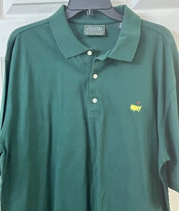 Polo de golf Masters Collection para hombre XL verde dos capas 100 % algodón Augusta - Imagen 1 de 16