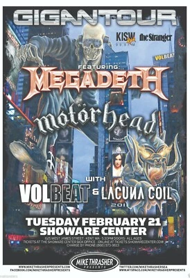 Megadeth Reproduction 4" x 6" Mini Concert Poster Free Top Loader   - Image 1 of 2