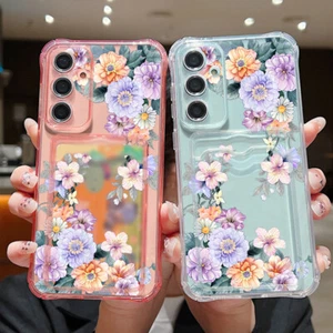 Card Holder Case For Samsung S25 Ultra S24 FE S23 S22 A16 A15 A55 Pattern Cover - Picture 1 of 11