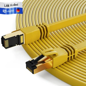 CAT8 8.1 Patchkabel Reines Kupfer CU Flach LAN Kabel RJ45 LSZH Netzwerkkabel - Afbeelding 1 van 20