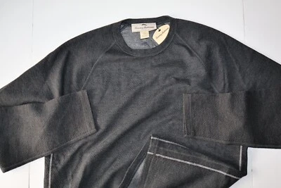 Tommy Bahama 翻盖 The Wave Crew 运动衫双面炭 LS 全新 M 码 — 第 1/4 张图片