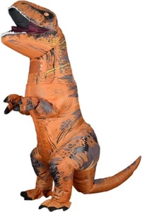 Brown Inflatable T-Rex Costume Dinosaurs Suit Adult Funny Cosplay Xmas Party - Picture 1 of 8