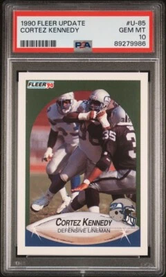 1990 Fleer Update, PSA 10, CORTEZ KENNEDY, #U-85, Seattle Seahawks GEM MINT, HOF - Image 1 of 2