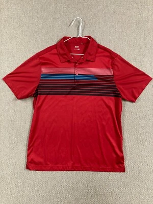 Sligo Mens Short Sleeve Red Golf Polo Shirt with Striped Graphic Size Large - Image 1 of 4