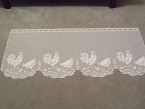 Lace Window Tiers Ivory Rooster design 24"L x 60" W - Picture 1 of 7