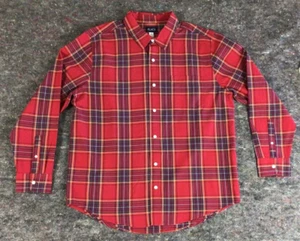 Gymboree Men's Large Red Plaid Button Front Long Sleeve Dress Casual Shirt - Picture 1 of 11