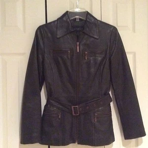 New! Kenneth Cole Reaction Genuine Leather Jacket! Women S/4 $299.00+ Must See! - Picture 1 of 6
