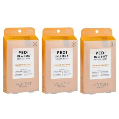 Voesh Pedi En Caja 4 En 1 Deluxe Pedicura MANGO DELIGHT Pack De 3 Foto 1 de 4