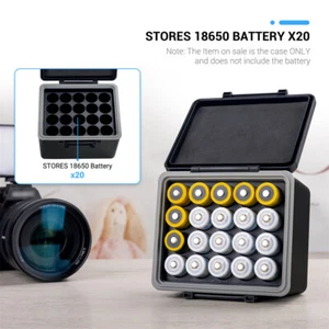 JJC 20 Slots 18650 Battery Case Box Holder Storage Organizer Water-Resistant - Picture 1 of 12