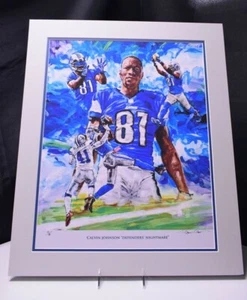 Calvin Johnson Detroit Lions "Defenders Nightmare" Print w/Custom Matting 20x24 - Picture 1 of 10