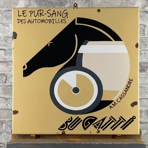 Plaque émaillée BUGATTI 21.3x19.7x0.8" (54x50x2cm) Retro-Old Collector Metal ... - Foto 1 di 14