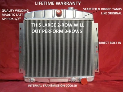 1949-1954 Chevrolet Car Aluminum Radiator Bel Air Styleline Fleetline V8 - Image 1 of 4