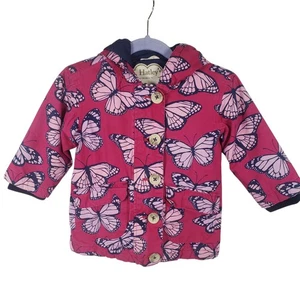 Giacca con cappuccio impermeabile Hatley bambino farfalla taglia 2 rosa blu navy - Foto 1 di 9