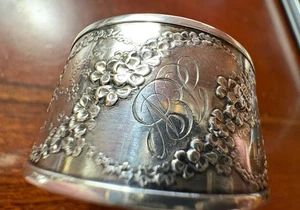 Antiker Tiffany & Co. Serviettenring Sterlingsilber Blumen - Bild 1 von 5