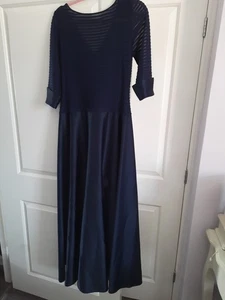 Prom/Bridesmaid/Ballgown Long Navy Size 12 With Slip Stiched Inside, Satin Feel - Picture 1 of 8