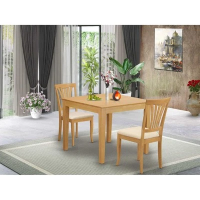 East West Furniture OXAV5-OAK-C 5 Piece Dinette Set for 4 Includes a Square Dini - Image 1 of 4