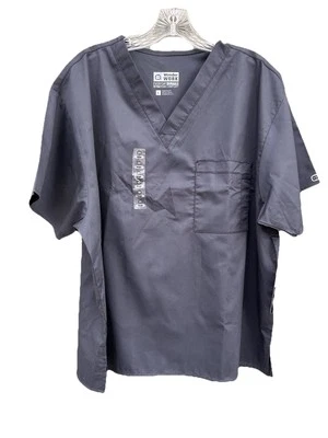 Wonder Work Wink Scrub Women's Large V-Neck Top Style 100A Pewter Gray - Image 1 of 3