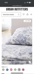 Preowned Urban Outfitters Blue Toile Sheet Set Twin XL Teen Dorm - Picture 1 of 4