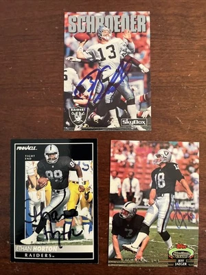 3 Autographed Los Angeles Raiders Football Cards. Now Las Vegas Raiders - Image 1 of 4