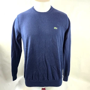 Lacoste Pullover Herren Medium 4 blau Rundhalsausschnitt Krokodil Logo klassischer Strick adrett - Bild 1 von 8