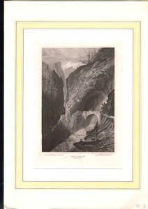 Grabado en acero "Galería de Gondo" Suiza (U) - Imagen 1 de 1