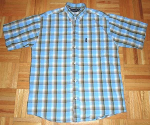 Prestige Albert Button Down Collar Western Shirt S/S Plaid Blue Cowboy Mens SM - Picture 1 of 6
