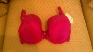 Le Mystere 9978 Safari Plunge 32G T-Shirt Bra Magenta Underwire, Adj. Straps - Picture 1 of 9