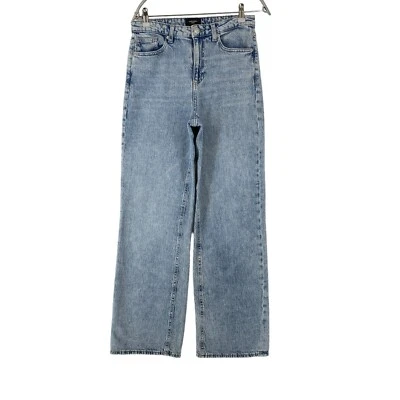 VERO MODA Mujer Azul Cintura Alta Relajado Pernera Ancha Recto Vaqueros W27 L32 - Imagen 1 de 4