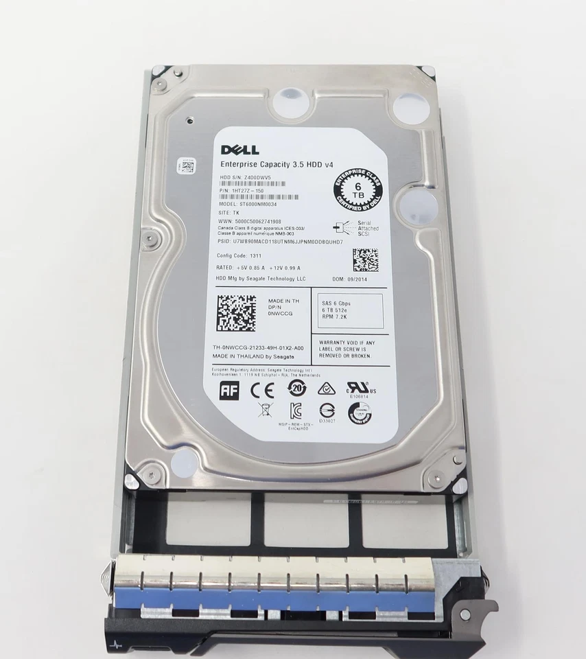 ST6000NM0034-Dell 6TB 7.2K NL SAS 3.5" 6Gbps Hard Drive - Image 1 of 2