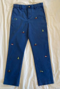 Vineyard Vines Boys Pants Size 7, Blue - Holiday embroidery - Picture 1 of 7